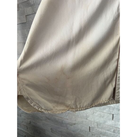 Vintage The J. Peterman Co Ivory Blue Pearl Snap Western Shirt Top  Mens Size XL - Picture 13 of 14